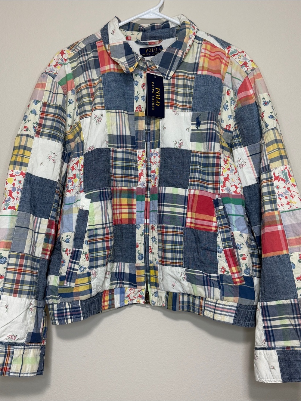 Polo Ralph Lauren Jacket Patchwork Bomber Floral Flower Pattern Womens XL NWT